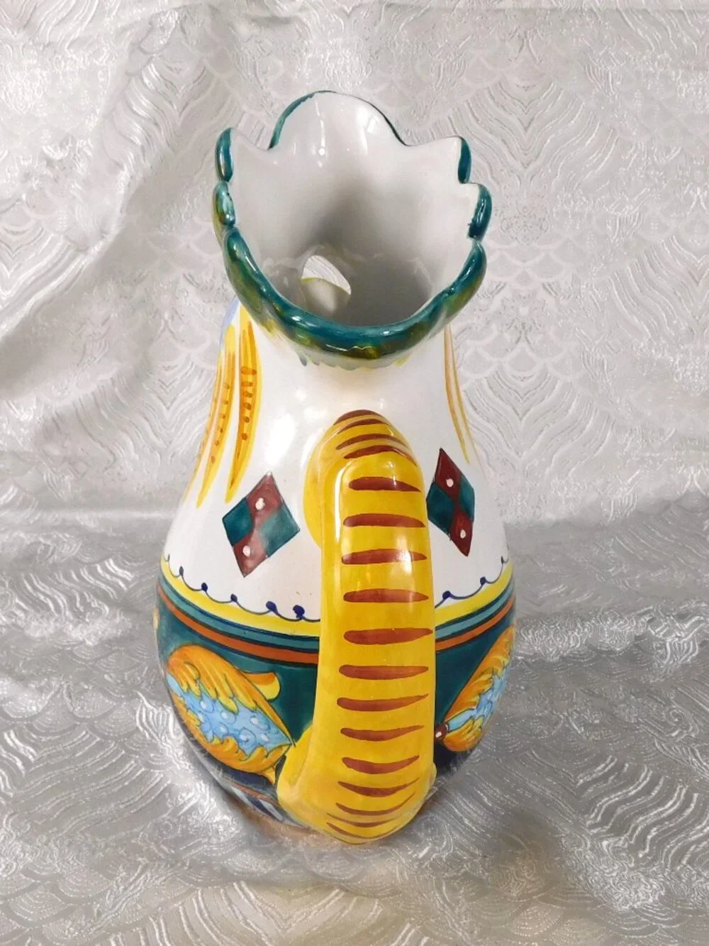 Green and Yellow Rooster Pitcher # 27521